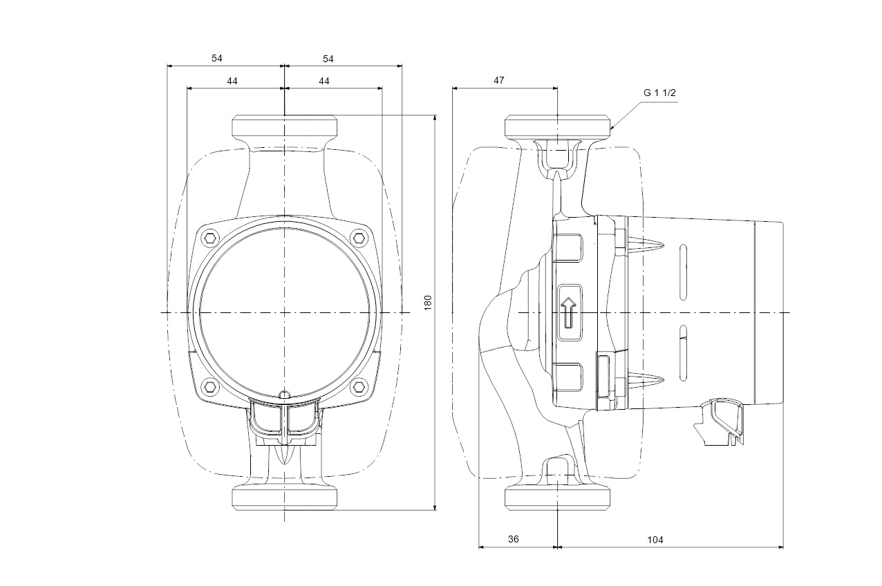 Grundfos Alpha1 25-60-180 cirkulationspumpe - Billede 2