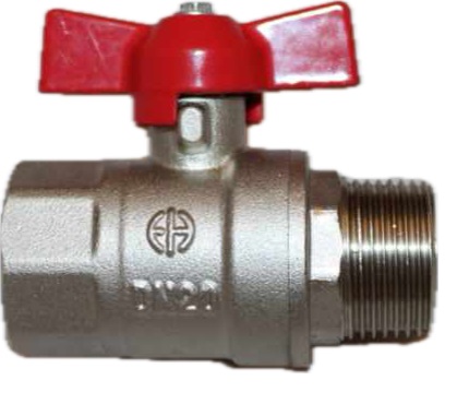 Kuglehane med T-greb muffe/nippel 3/4"