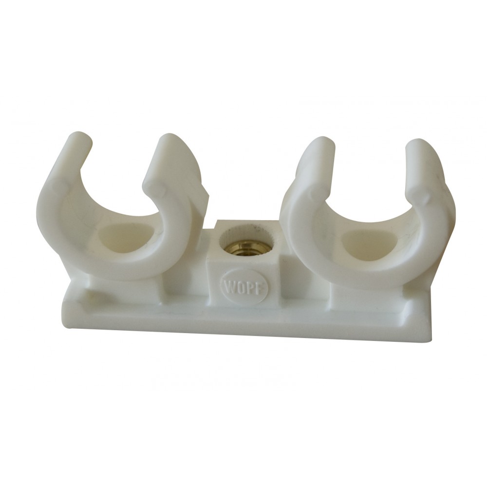 Dobbelt plast rørbærer 15mm