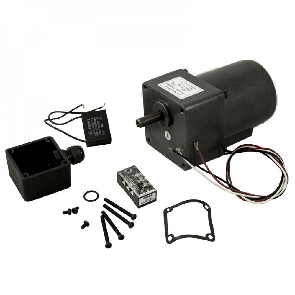 Gearmotor 25W 8 RPM 80×80mm m/10mm aksel t/snegl askeplade