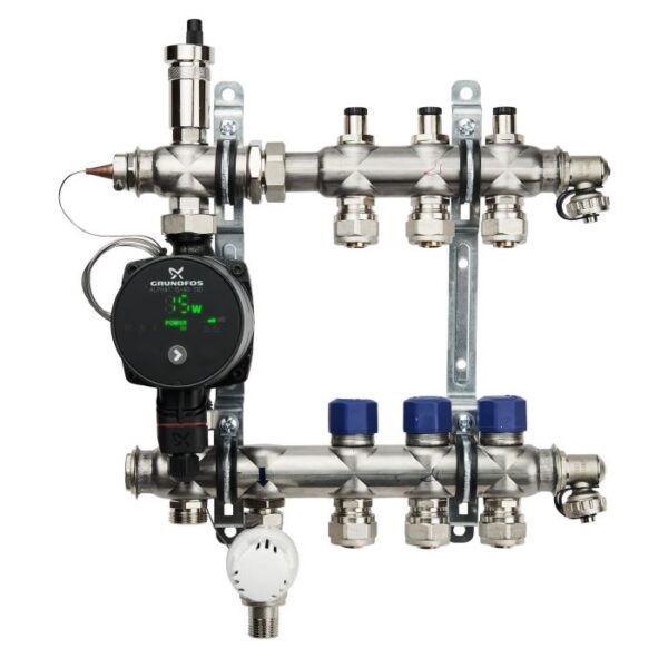 DVI Gulvvarmeshunt 3 kredse m/Grundfos pumpe - Varme-eksperten.dk